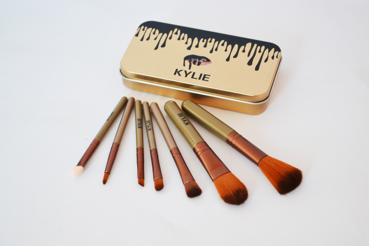 Кисточки для макияжа Kylie professional brush set 12 штук золото