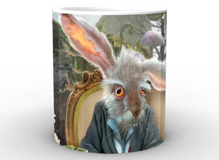 Чашка з принтом біла Аліса в країні чудес Alice in Wonderland березневий заєць AW.02.004 Кружка керамічна 0,33 - зображення 2