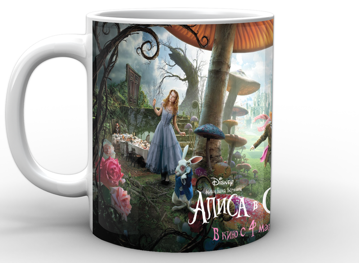 Чашка с принтом белая Алиса в стране чудес Alice in Wonderland Алиса в стране чудес экшен AW.02.010 Кружка керамическая 0,33 - изображение 3