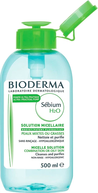 Міцелярний лосьйон Bioderma Sebium Н2О Pump для жирної шкіри 500 мл (3401396991830) - зображення 2