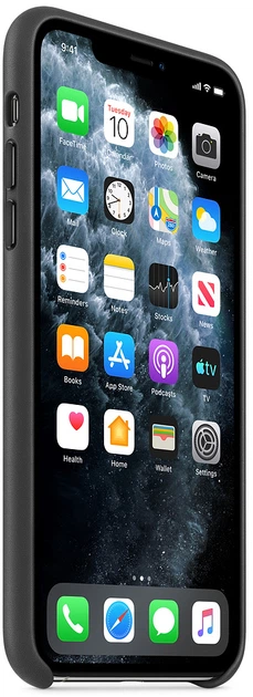 Панель Apple Leather Case для Apple iPhone 11 Pro Max Black (MX0E2) - зображення 5