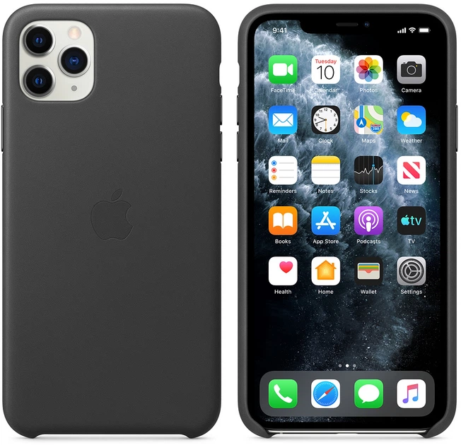 Панель Apple Leather Case для Apple iPhone 11 Pro Max Black (MX0E2) - зображення 6