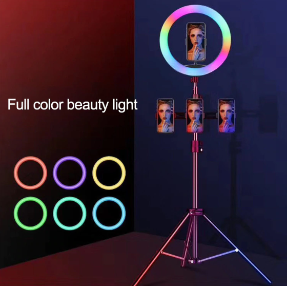 Лед-лампа кольцевая для студийного освещения RGB 38 см LED MJ38 с пультом для селфи, блогеров, фото - Фото 6 Лед-лампа кольцевая для студийного освещения RGB 38 см LED MJ38 с пультом для селфи, блогеров, фото - изображение 6