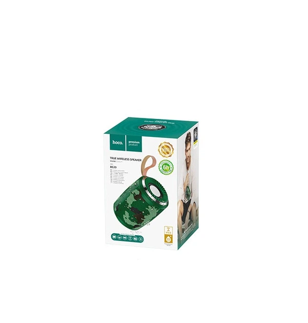 Портативна Bluetooth колонка HOCO Cool sports BS39 IPX5 TWS TF / USB / FM BT5.0 Camouflage-Green - зображення 4