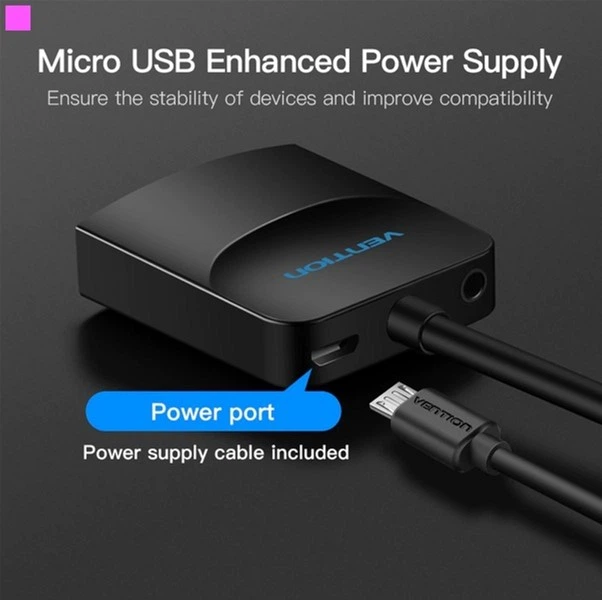 Перехідник Vention VGA-HDMI, 0.2 м зі звуком та живленням (ACNBB) (43387992) - зображення 8