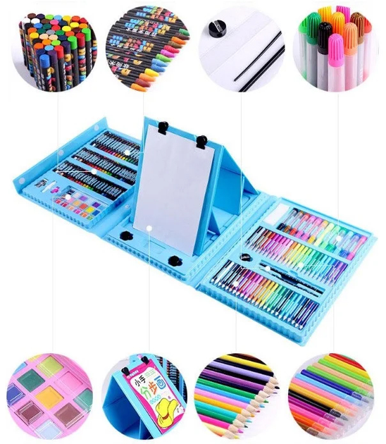 Набор для рисования с мольбертом Art Set AmazeCat в чемоданчике (176 ...