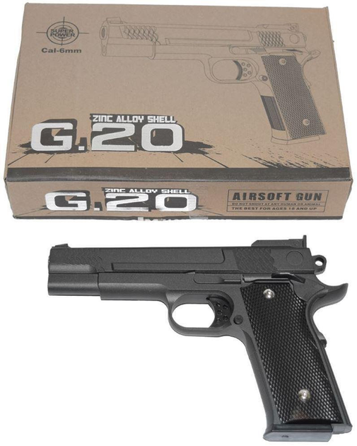 Игрушечный пистолет страйкбольный Galaxy G. 20 Browning - изображение 1