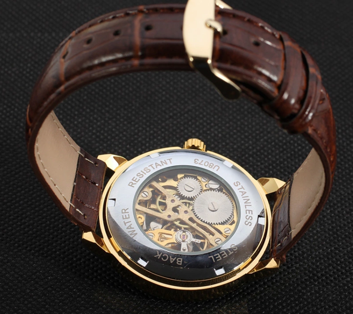 Наручний годинник Forsining 8099 Brown-Gold-White - зображення 2
