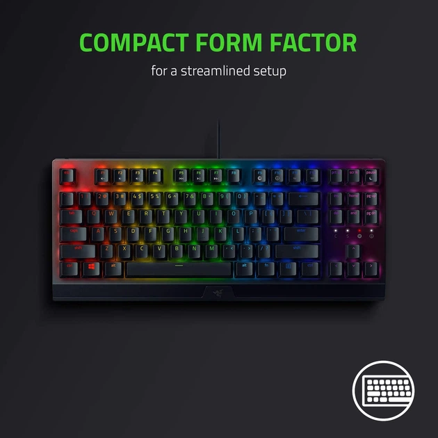 Клавіатура дротова Razer BlackWidow V3 TKL Razer Green USB RU