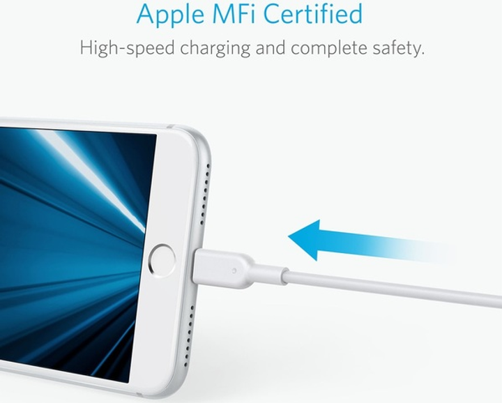 Кабель Anker PowerLine II Lightning-USB 3 м V2 White (A8434H21) – фото ...