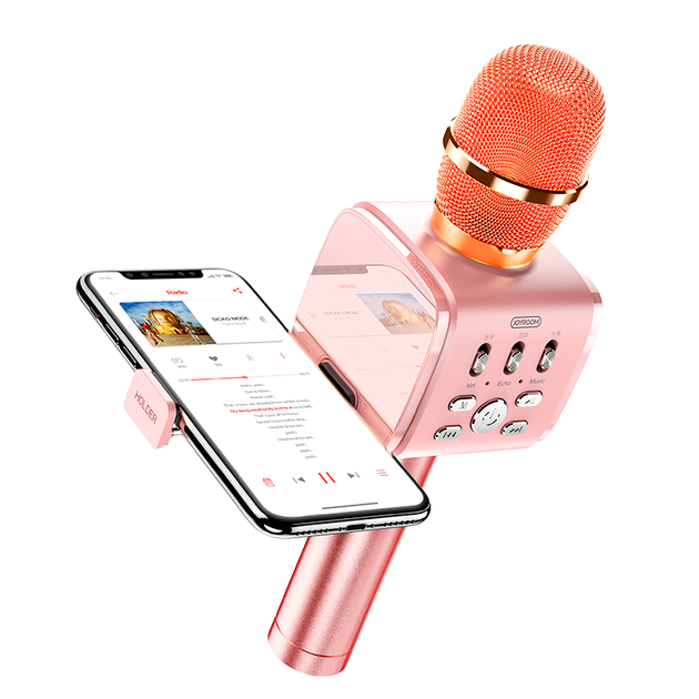 Беспроводной Караоке Микрофон Колонка для караоке 2 в 1 JOYROOM with Holder JR-MC3 Rosegold - Фото 1 Беспроводной Караоке Микрофон Колонка для караоке 2 в 1 JOYROOM with Holder JR-MC3 Rosegold - изображение 1