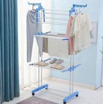 Сушарка складна для білизни GARMENT RACK Вертикальна пересувна стійка-сушарка для сушіння промов та білизни, на коліщатках 41269/9