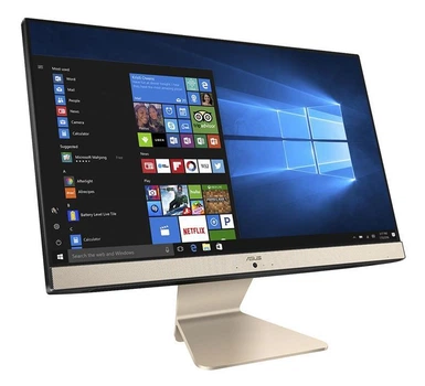 Моноблок Asus V222GAK-BA011D (90PT0211-M00790); 21.5" (1920х1080) TN / Intel Pentium J5005 (1.5 - 2.8 ГГц) / RAM 4 ГБ / HDD 1 ТБ / Intel HD Graphics 605 / без ОП / LAN / Wi-Fi / Bluetooth / веб-камера / кардридер / Endless OS / черно-золотистый
