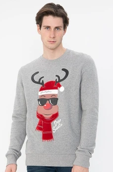 Кофта Jack & Jones JORSNOWFALL SWEAT CREW NECK XMAS XL Серый 12180332 Light Grey