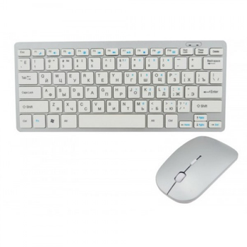 Беспроводная русская клавиатура mini и мышь keyboard 908 + приёмник Best keyboard Серый (46055)