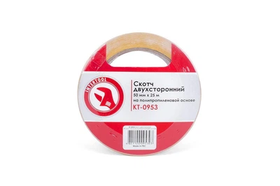 Скотч двосторонній Intertool 50 мм х 25 м пропілен (KT-0953)