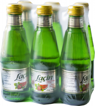Упаковка лимонада Lacin газированного со вкусом арбуза и клубники 0.2 л х 6 бутылок (8680171510205_8686171510207)