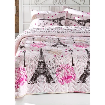 Покрывало стеганное с наволочками Eponj Home Fromparis pembe розовый 200*220 (7111)