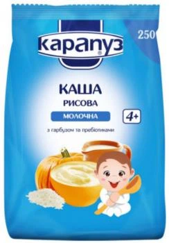 Молочная каша Карапуз Рисовая с тыквой, 250 г (093756)