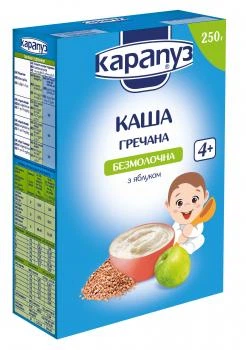 Безмолочная каша Карапуз Гречневая с яблоком, 250 г (093780)