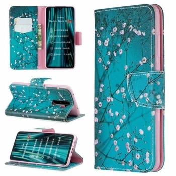 Чехол с рисунком Deexe Color Wallet для Xiaomi Redmi Note 8 Pro - Tree with Flowers