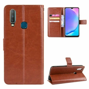 Классический чехол-книжка Deexe Wallet Style для VIVO Y17 / Y15 - Brown