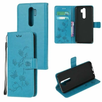 Чехол-книжка с рисунком UniCase Butterfly Pattern для Xiaomi Redmi Note 8 Pro - Blue