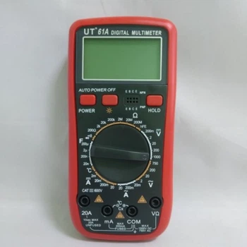 Мультиметр Digital UT-61A цифровий ручний тестер напруги і струму зі щупами Чорно-червоний (10072)