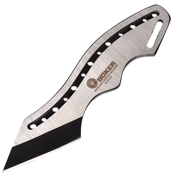 Нож тактический BOKER в ножнах (сталь 440сс, полная длина 15см), серебристый с черным