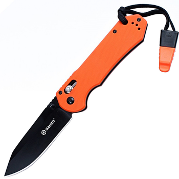 Нож складной Ganzo G7453-WS (длина: 210мм, лезвие: 90мм, сатин), оранжевый