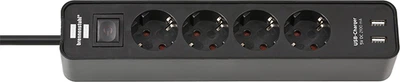 Подовжувач Brennenstuhl Ecolor 2 USB 4 розетки 1.5 м (1153240006)