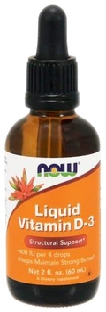 Witamina D3 Now Foods Vitamin D3 płyn 60 ml (733739003706)