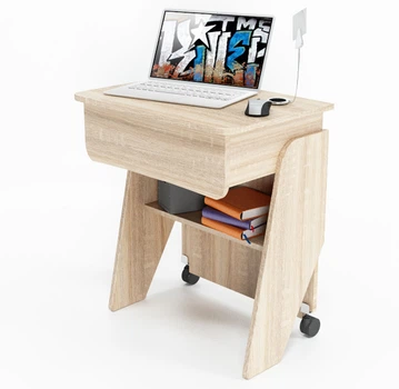 Стол-трансформер для ноутбука из ЛДСП Comfy Home Kombi Z2 Zeus дуб молочный