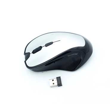 Беспроводная компьютерная мышь Mondax Silver Black Light серебристая/черная (t137)