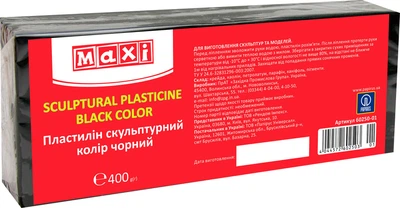 Скульптурный пластилин Maxi Чёрный 400 г (MX60250-01)