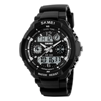 Мужские часы Skmei 0931 S-Shock Черные с серыми стрелками
