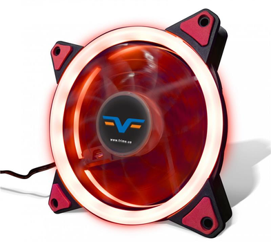 Вентилятор Frime Iris LED Fan Single Ring Red (FLF-HB120RSR); 120х120х25мм, 3-pin+4-pin