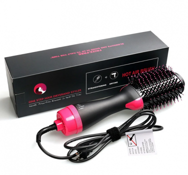 Фен-щітка 3 в 1 стайлер для укладання волосся браш One Step Blower Brush 1000 Вт Black