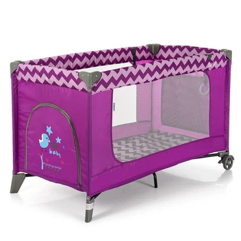 Манеж детский El Camino ME 1016 SAFE Purple Zigzag. Фиолетовый (1016А)