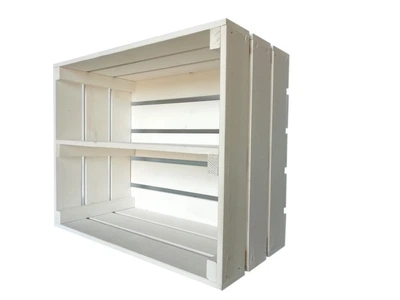 Ящик деревянный белый c длинной полкой ECO WoodBox (ДхШхВ:50*40*24см)