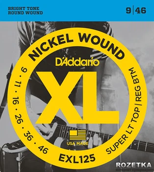 Струни для електрогітар D'Addario EXL125 Nickel XL Super Light Top/Regular Bottom (9-46)