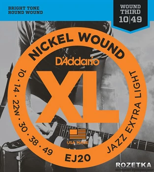 Струны для электрогитар D'Addario EJ20 Nickel XL Jazz Extra Light (10-49)