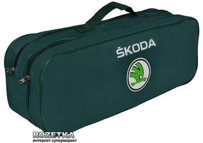 Сумка-органайзер в багажник с логотипами Skoda зеленый размер 50 х 18 х 18 см (03-030-2Д)