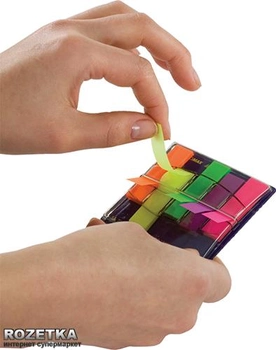 Стикеры-закладки пластиковые Buromax Neon 45х12 мм 5+1 блоков по 40 листов 5 цветов (BM.2303-98)
