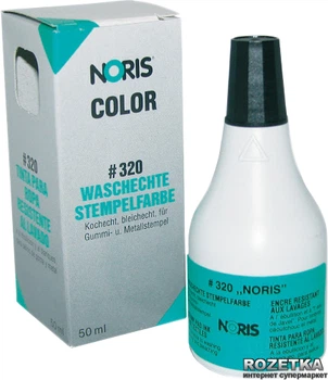 Быстросохнущая штемпельная краска на спиртовой основе для тканей Noris-Color 320 50 мл Черная