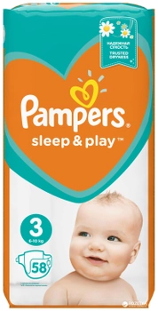 Подгузники Pampers Sleep & Play Размер 3 (Midi) 6-10 кг 58 шт (4015400224211)