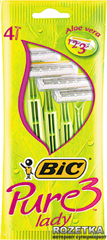 Набір бритв без змінних катриджів BIC Pure 3 Lady 4 шт (3086126726984)