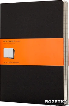 Блокнот Moleskine Cahier 19 х 25 см 120 страниц в линейку Черный 3 шт (9788883705014)