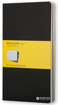 Блокнот Moleskine Cahier 13 х 21 см 80 страниц в клетку Черный 3 шт (9788883704963)