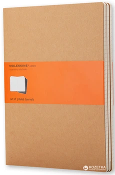 Блокнот Moleskine Cahier 13 х 21 см 80 страниц в линейку Бежевый 3 шт (9788883704987)